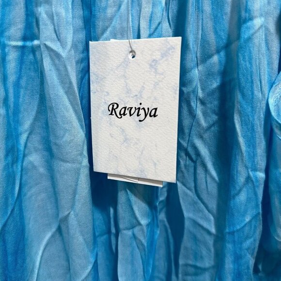 Raviya Womens Size L Turquoise Blue Tiered Dress Swimsuit Cover Up NWT - Picture 8 of 12